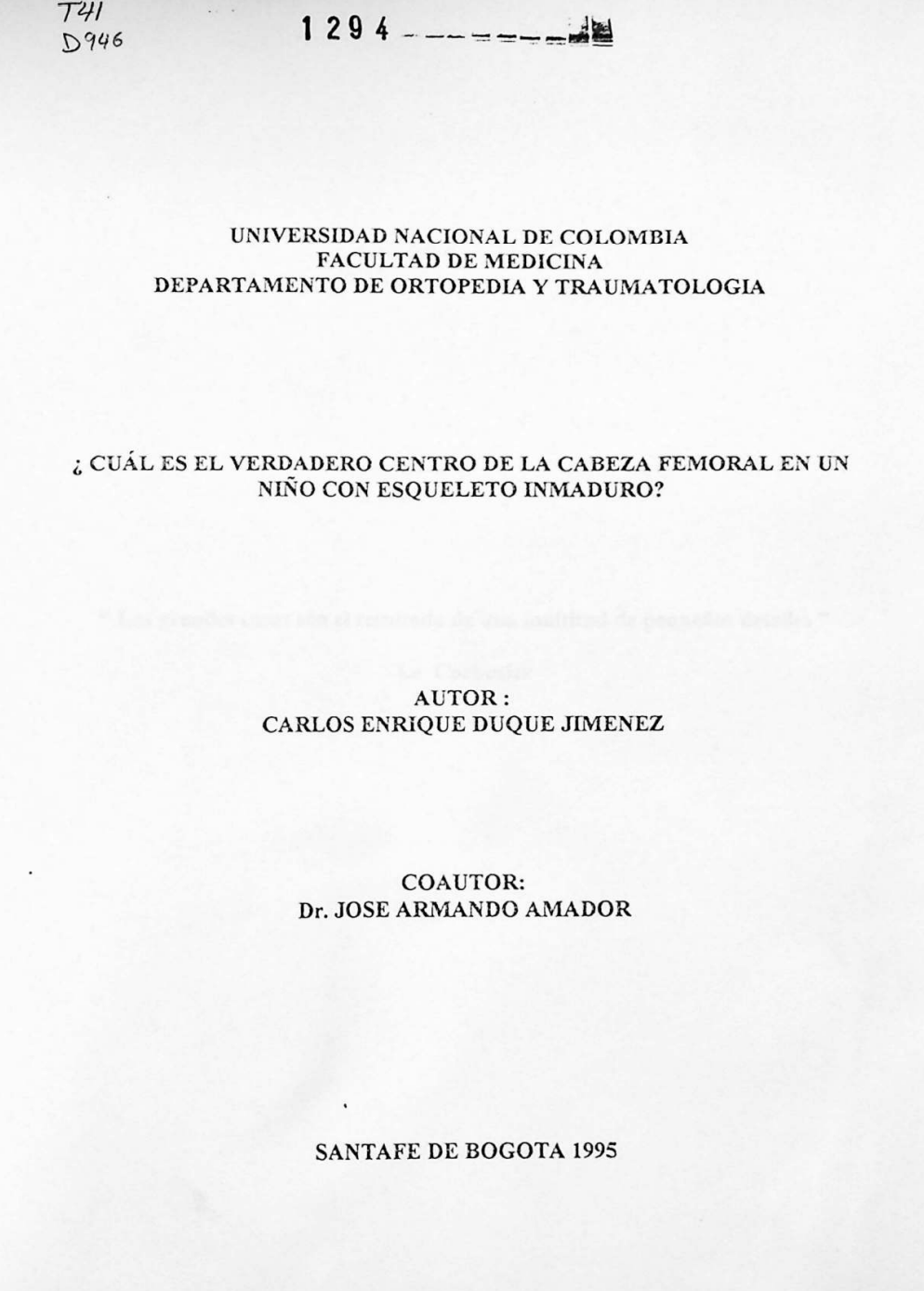 ¿Cuál es el verdadero centro de la cabeza femoral en un niño con esqueleto inmaduro?