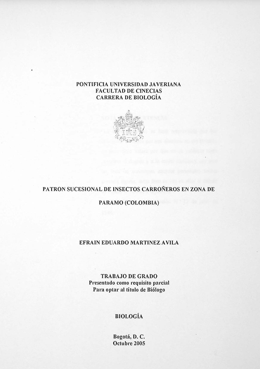 Patrón sucesional de insectos carroñeros en zona de páramo (Colombia)